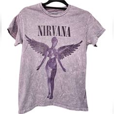 Nirvana Angel Band Unisex Tee Crewneck Short Sleeves Relax Fit Unisex 100% Cotton Approx Measurements: 17.5" Chest 25" Length New Without Tags. No Flaws Nirvana Clothes, Nirvana Angel, Nirvana Crop Top, Angel Band, Nirvana Tee, Nirvana Shirt, In Utero, New Emojis, Angel Shirt