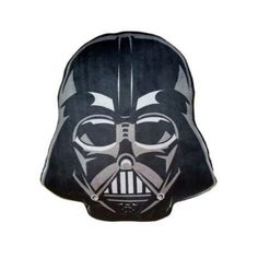 a darth vader mask is shown on the back of a black and white pillow