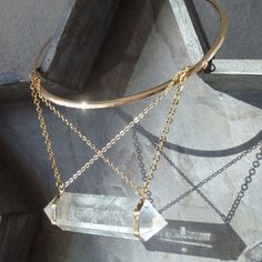 Brand New Elle Louise Quartz Crystal Necklace. Crystal Is Authentic! Gold Plated Choker With Extension Chain. Absolutely Stunning!!! Wire Wrapped Crystal Jewelry, Witchy Aesthetics, Authentic Gold, Buckle Necklace, Beautiful Beaded Necklaces, Spiritual Necklace, Pandora Necklace, Blue Statement Necklace, Peridot Necklace