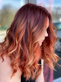 Hair Color Ideas Highlights, Balayage Hair Color Ideas, Red Ombre Hair, Fire Hair, Balayage Hair Color, Cute Hair Colors, Hair Color Auburn