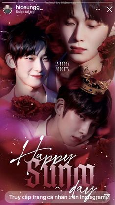 the poster for happy good day with two young men and one woman in red roses