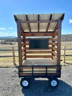 a small wooden truck with a flat bed