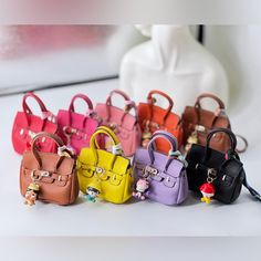 Mini Bags Can Be Opened As Real Handbags. It’s Great For Using As Earbuds Carrier, Keychain, Car Decorations, Even Handbag Accessories. Great Quality And Vivid Colors. $25/Each, 2 For $45, 3 For $60. Welcome To Make Any Offer. Tiny Purses Mini Bag, Tiny Purses, Tiny Bags, Crystal Handbag, Rainbow Keychain, Mini Stuff, Car Decorations, Keychain Fob, Fashion Vocabulary