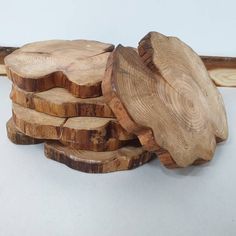 several pieces of wood stacked on top of each other