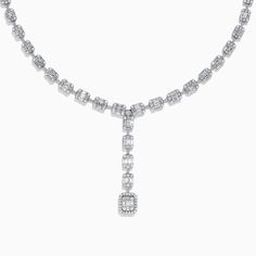 Effy Classique 18K White Gold Diamond Lariat Necklace, 3.74 TCW Diamond Lariat Necklace, Baguette Diamond, Lariat Necklace, White Stone, White Gold Diamonds, Diamond Jewelry, Gold Diamond, Gold Metal, Diamond Necklace