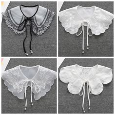 Shirt Collar Blouse, Sewing Collars, Collars Diy, False Collar, Diy Collier, Fake Collar, Doll Collar, Half Shirts, Detachable Collar