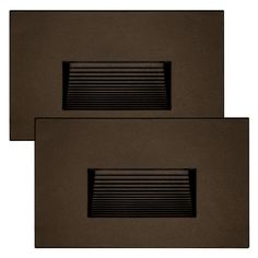 two dark brown square shaped mailboxes on white background