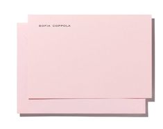 two sheets of pink paper with the words softa coppola on them, one is