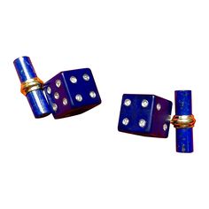 This sophisticated and particular pair of cufflinks is entirely made of lapis lazuli and it features a simple, cylindrical toggle attached to the front with an 18 karat yellow gold post. The front face is shaped as a cube with its striking deep blue surface its highlighted by diamonds to recreate the faces of a die. Dimensions: 1.1 x 1.1 cm circa All AVGVSTA jewelry is new and has never been previously owned or worn. Each item will arrive beautifully gift wrapped in a AVGVSTA box, put inside an Elegant Pouch, Diamond Cufflink, La Face, Jewel Box, Deep Blue, Lapis Lazuli, Jewellery And Watches, Cufflinks, Yellow Gold