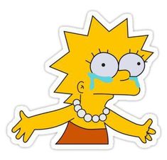 the simpsons sticker is crying