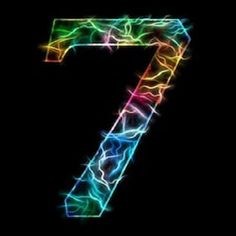 the number seven is made up of colorful lights