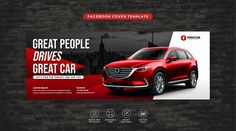 a red car advertises the great people drive's great car