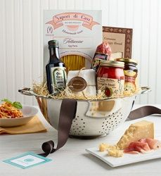 the gourmet gift basket is ready to be eaten