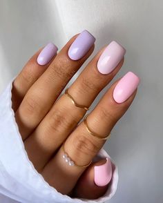 Pink And Lavender Nails, Casual Nails, Her Nails, Manicure Ideas, Bleach Blonde, Short Acrylic Nails Designs, Nails Summer