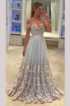 #alinepromdresses #appliquespromdresses #flowerpromdresses #googleshopping #longpromdresses #offtheshoulderpromdresses #partyeventdresses #promdresses #sweeppromdresses Blue Tulle Prom Dress, Tulle Lights, Light Blue Prom Dress, Evening Dress Long, Lace Evening Gowns, Tulle Evening Dress, Blue Tulle, Current Fashion, فستان سهرة