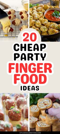 Cheap Easy DIY Party Finger Food Ideas Easy Party Finger Food, Party Finger Food Ideas, Party Appetizer Ideas, Potluck Meals, Cheap Birthday Party