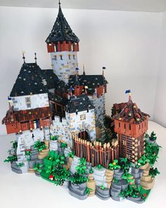 a castle made out of legos on top of a table