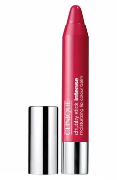 Chubby stick in mightiest maraschino Hawaiian Ideas, Clinique Lip, Beauty Space, Clinique Chubby Stick, Color Lip Balm, Baby Lips, Clinique Makeup, Moisturizing Lip Balm, Tinted Lip Balm