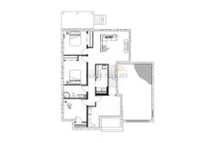 the floor plan for an apartment with three bedroom and two bathroom areas, including one living room