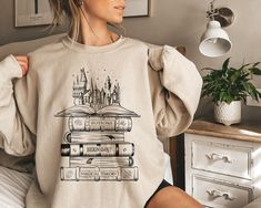 Wizard Castle, Literary Shirts, Universal Shirts, Harry Potter Sweatshirt, Wizard School, Harry Potter Shirts, Nerdy Gifts, Family Vacation Shirts, Pottery Gifts