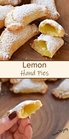 lemon hand pies with powdered sugar on top