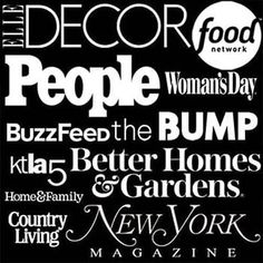 many different types of words on a black and white background with the words people, women's day, buzzfeed the bump kra - up, better homes & gardens, new york