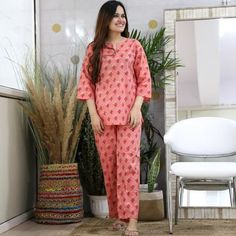 NIGHTWEAR Cotton Night Suit, Traditional Contemporary, Suit For Women, Contemporary Clothing, Pink Suit, Women Best