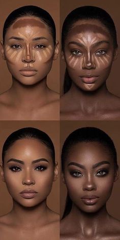 Dark Skin Makeup Tutorial, Contouring Makeup, Beginners Eye Makeup, Natural Make Up Looks, Makeup Artist Tips, Smink Inspiration, Brown Skin Makeup