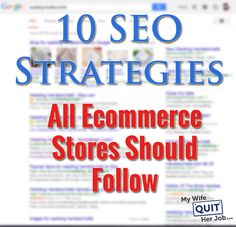 the words 10 seo strategy for small businesses that are selling their products and services to customers