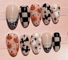 Cute Simple Nails, Girly Acrylic Nails, Cute Gel Nails, Halloween Nail Designs, Short Acrylic Nails Designs