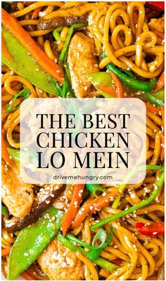 the best chicken lo mein recipe with noodles and peppers