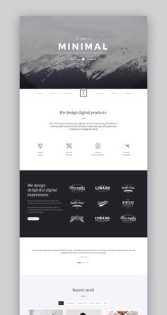 the website design for minimal is shown in black and white