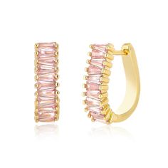 PRICES MAY VARY. 【High-Quality Material】These U shaped pink gold statement earrings are skillfully made from high-quality brass and AAA+ quality cubic zirconia,ensuring a lightweight wearing experience.The lead-free and nickel-free composition ensures optimal comfort for your ears. 【Chunky Pink Hoop Earrings】The timeless gold design of these earrings,in tandem with their modern hoop shape,creates a classic yet trend-driven accessory that transcends seasons.The simplicity of these Huggie Hoop Ear Amazon Earrings, Pink Hoop Earrings, Gold Earrings For Women, Crystal Hoop Earrings, Gold Statement Earrings, Statement Drop Earrings, Cubic Zirconia Earrings, Zirconia Earrings, Huggie Hoop Earrings