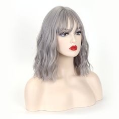 Silver Gray Wig,Short Bob Curly Wig 1. gray short bob curly style 2. Soft High Quality Heat Resistant Fiber: Can be styled up to 200oC or 390oF, but recommended at 150oC or 300oF 3. Breathable Wig Cap Structure: Average cap size circumference 22.5 Inches with 2 adjustable straps,which help fit your head better. Warm Tips: 1).Please make sure the shipping address you leave is correct. 2)You can wear it as is straight from the bag, or brush & fluff up the waves for a softer but bigger look! 3) Bob Curly Wig, Short Bob Curly, Gray Wig, Small Curls, Blue Wig, Grey Wig, Wig Short, Curly Wig, Mild Shampoo