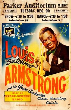 an old concert poster for louis sauchon and the armstrong