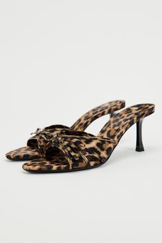 ANIMAL PRINT HEELED SANDALS Heel Inspiration, Hoco Heels, Animal Print High Heels, Leopard Print Accessories, Leopard Print High Heels, Cheetah Shoes, Cheetah Heels, Leopard Slippers, Cheetah Print Heels