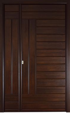 an image of a wooden door that is open to show the wood paneling on it