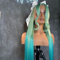 Product Details: Lace Front Wig Virgin Human Hair Custom Color Wig *Cap Style-Lace Front Wig *Material-Virgin Human Hair *Color-Same As Picture *Density-150% *Cap Size-Medium Powder Blue Hair, Blue Ombre Wig, Blue Lace Front Wig, Hair Extensions For Short Hair, Wig Material, Human Hair Color, Wig Color, Ombre Wigs, Hot Hair Styles