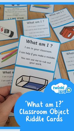 what am i? classroom object riddle cards