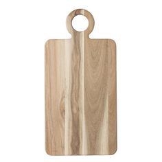 a cutting board with a wooden handle