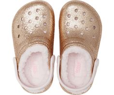 Toddler Classic Lined Glitter Clog - Crocs Shoes Crocs, Summer Fashions, Glitter Sandals, Aesthetic Shoes, Colorful Socks, Couple Outfits