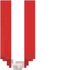 the red and white striped flag is shown in this pixel art style illustration, which includes two horizontal stripes