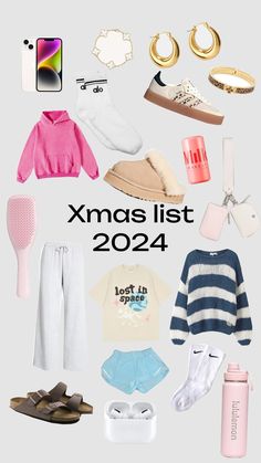 a bunch of different items that are in the shape of an xmass list