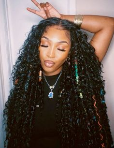 Mermaid Wig With Locs, Curly Hair With Locs, Boho Braid Half Up Half Down, Boho Dreads Black Women, Wig With Locs, Blonde Boho Locs, Boho Locs Hairstyles, Waterfall Locs, Miami Hairstyles