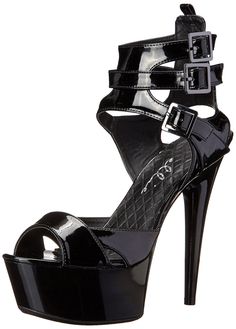 PRICES MAY VARY. Gladiator-inspired sandal with faux-patent upper featuring strappy ankle with multiple buckles Towering platform and heel Quilted insole Ankle Strap, Black Platform, Ankle Strap Heels, Ankle Straps, Platform Wedges, Ankle Strap Sandals, Strap Sandals, Platform Sandals