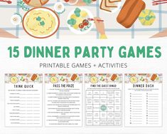 a dinner party game with food on the table