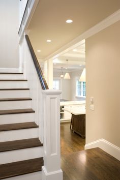 the stairs in this house are made of wood