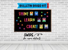 the bulletin board kit is ready to be used for children's learning and crafts