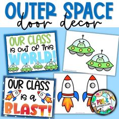 outer space themed classroom decor and crafts for kids to do with their own teacher's class