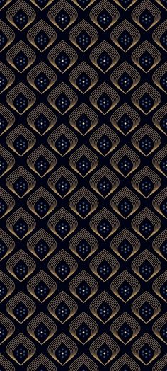 a black and gold background with an abstract design in the shape of a diamond pattern